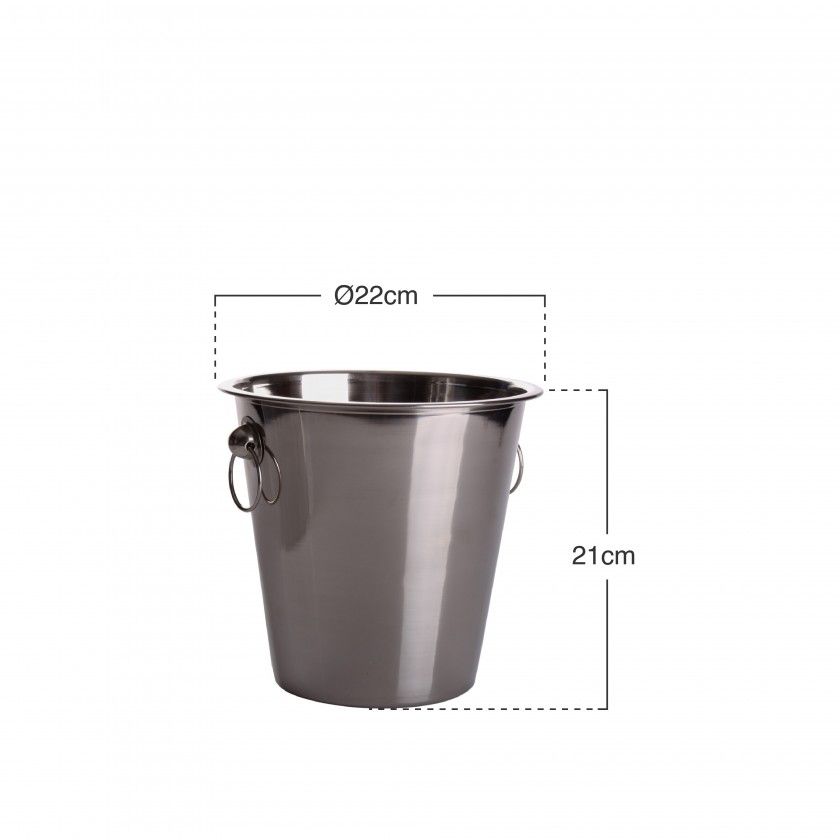 Balde Gelo Inox com Argolas 22cm Balde Gelo Inox com Argolas 22cm