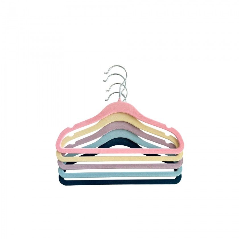 Cabide Veludo Infantil Pamex 27.5x18.5cm Pack 5 Cabide Veludo Infantil Pamex 27.5x18.5cm Pack 5