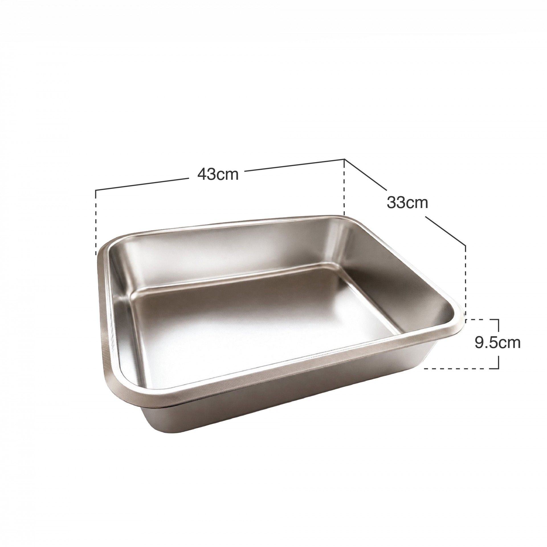 Assadeira Funda Inox Pamex 43x33x9.5cm