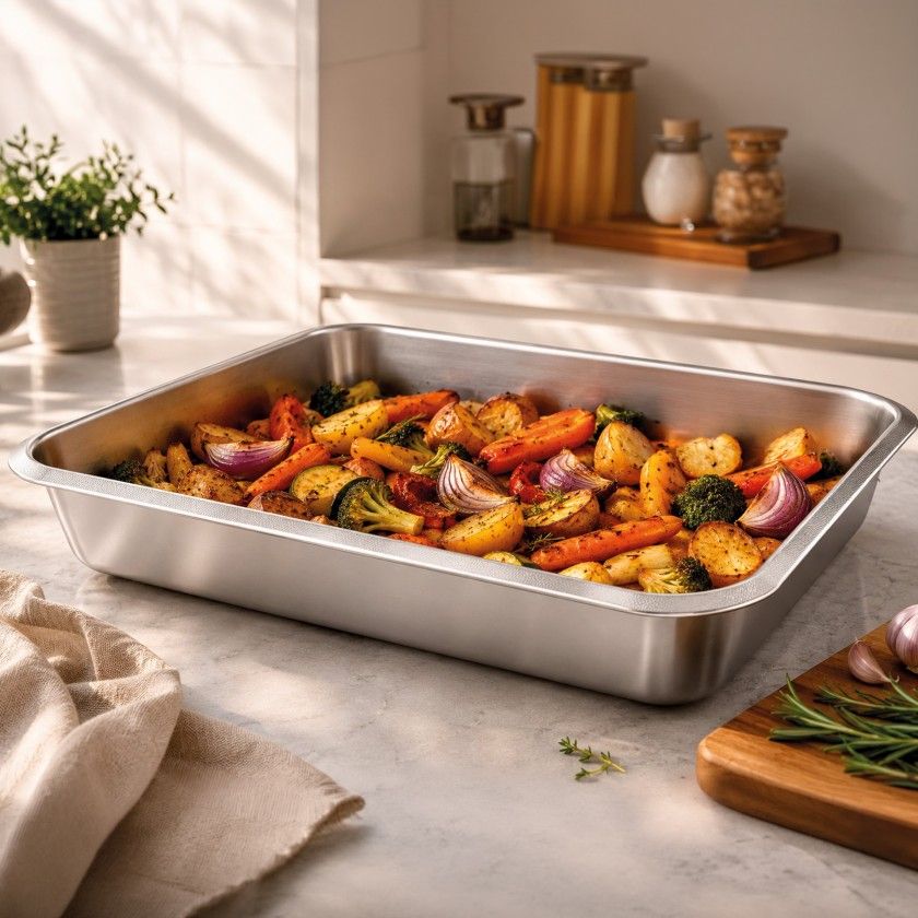 Assadeira Funda Inox Pamex 43x33x9.5cm Assadeira Funda Inox Pamex 43x33x9.5cm
