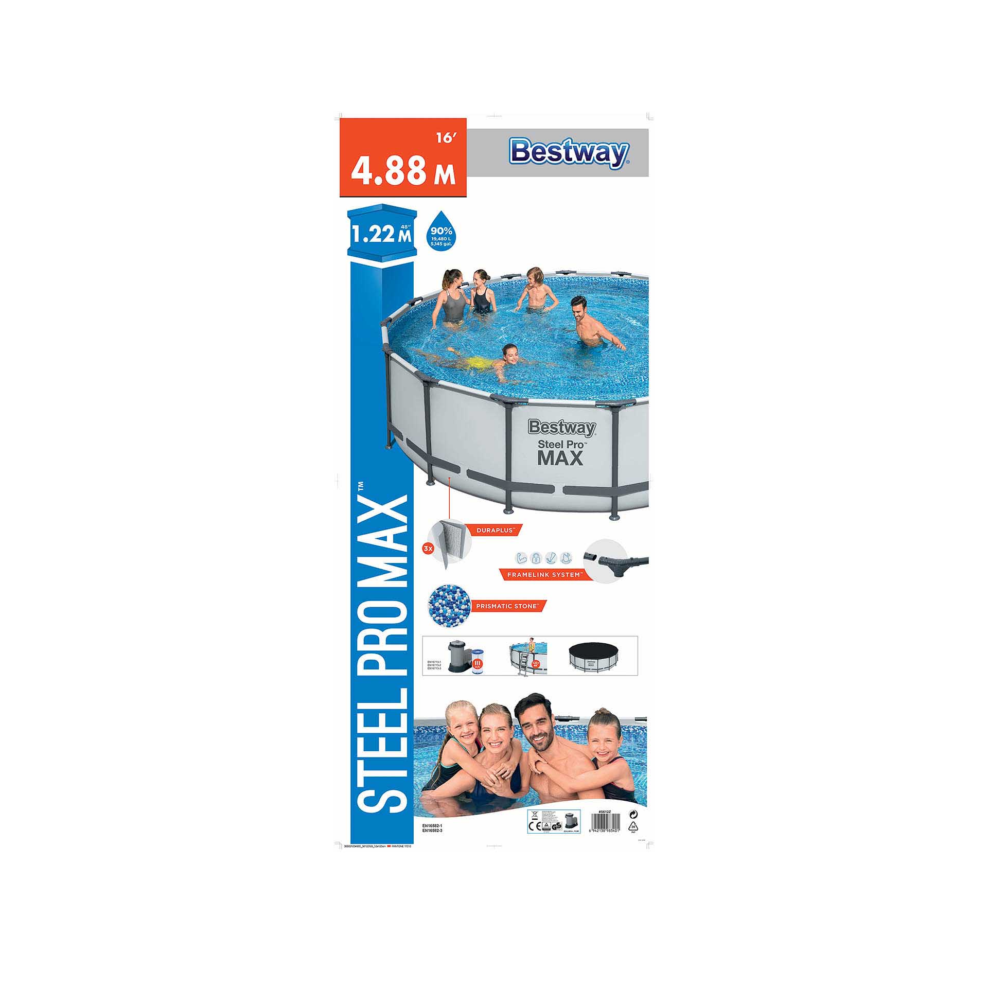 Piscina Steel Pro Max 488X122CM + Bomba Filtrar