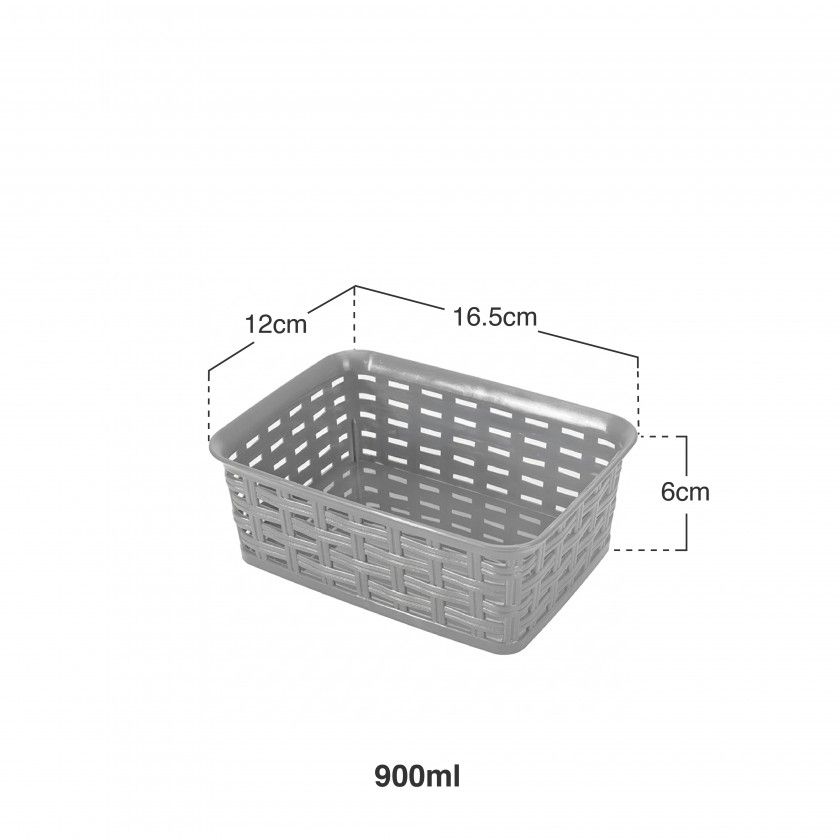 Cesto Multiusos Rattan 900ml 16.5X12X6cm Cesto Multiusos Rattan 900ml 16.5X12X6cm