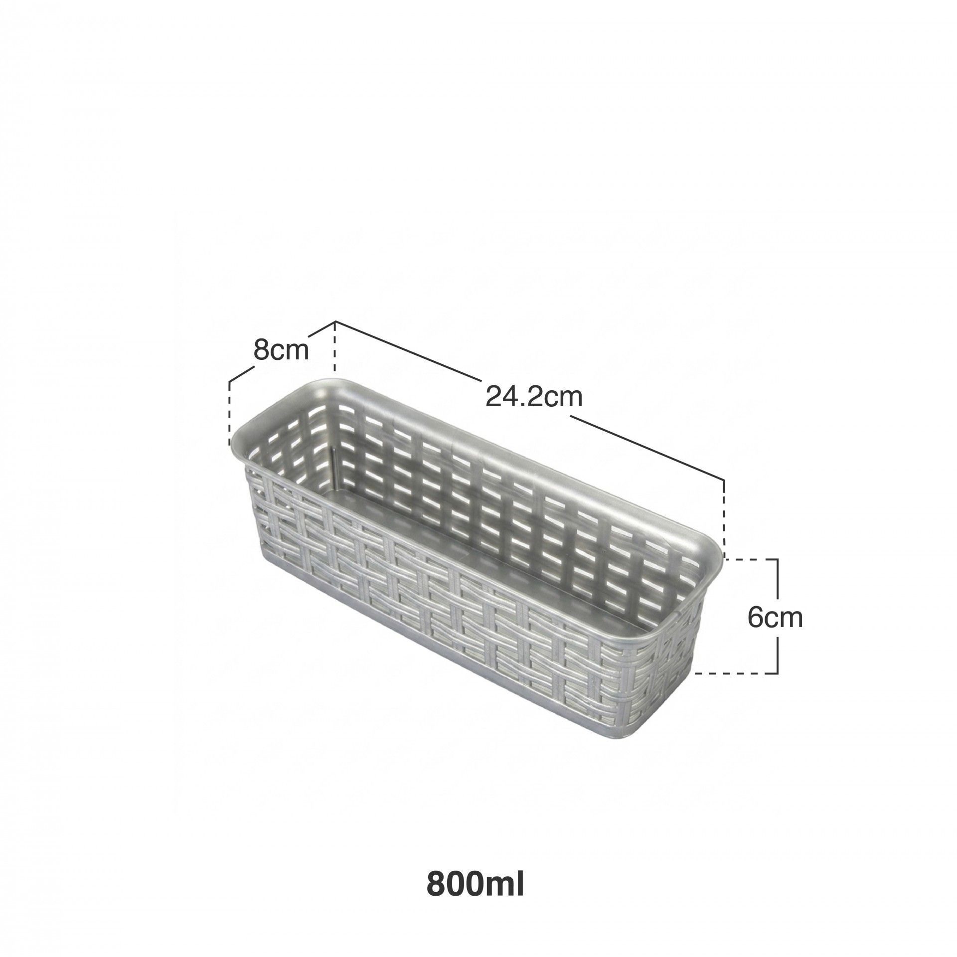 Cesto Multiusos Rattan 800ml 24.2X8X6cm
