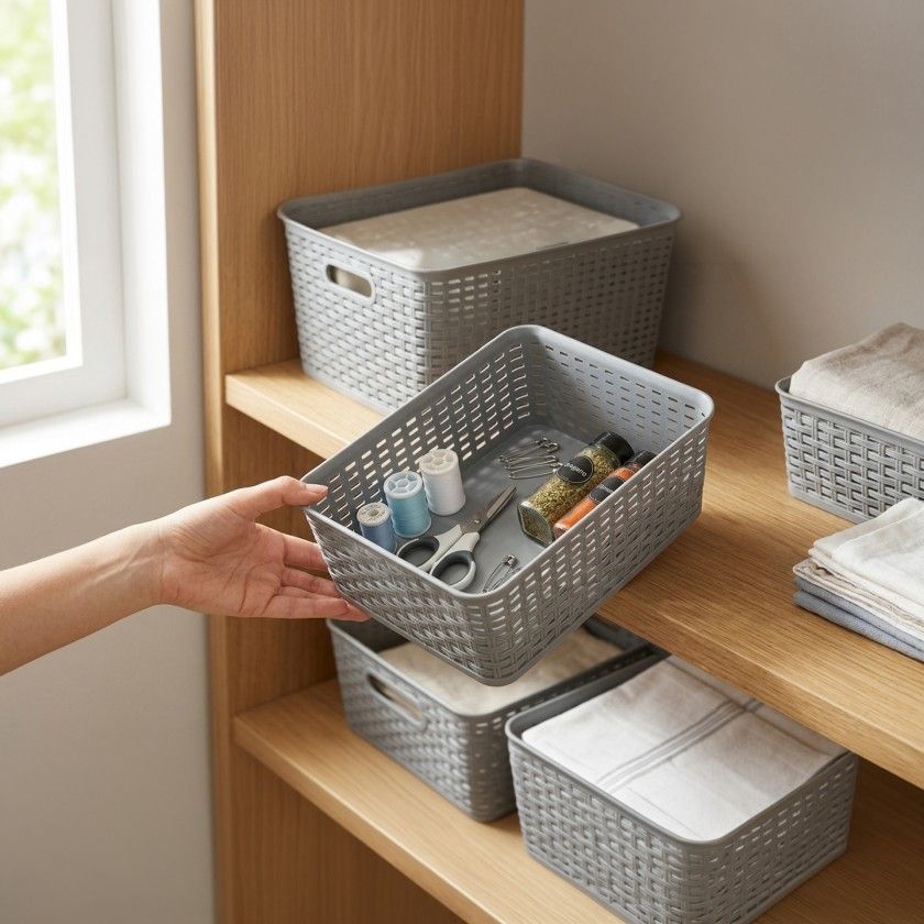Cesto Multiusos Rattan 900ml 16.5X12X6cm Cesto Multiusos Rattan 900ml 16.5X12X6cm