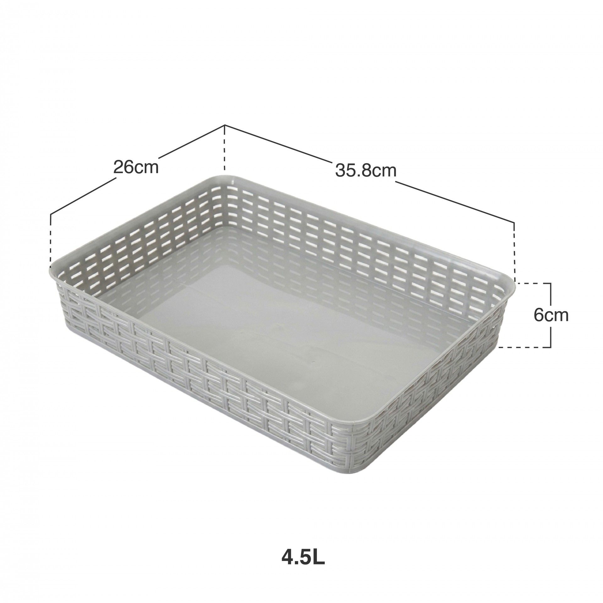 Cesto Multiusos Rattan 4.5l 35.8X26X6cm