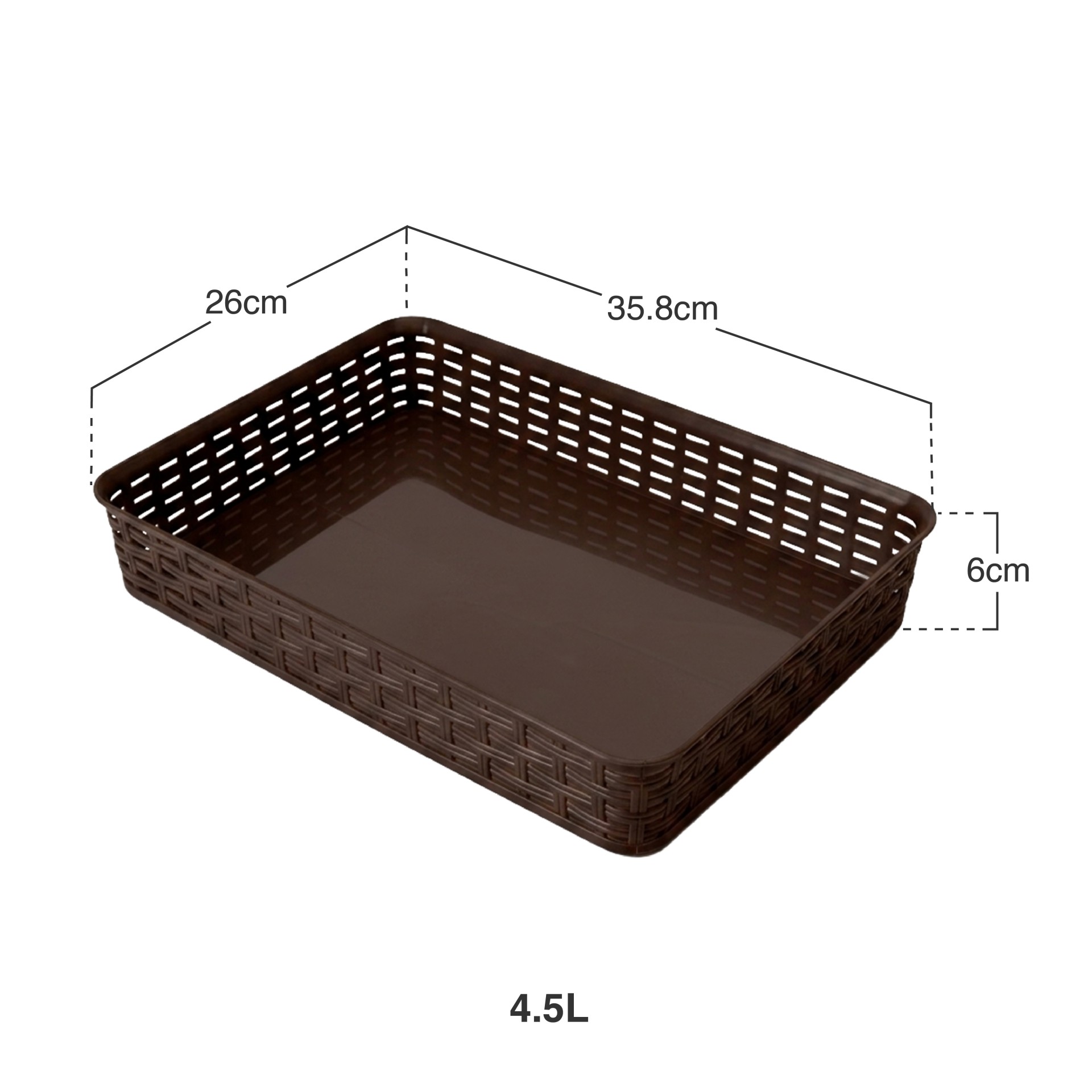 Cesto Multiusos Rattan 4.5l 35.8X26X6cm