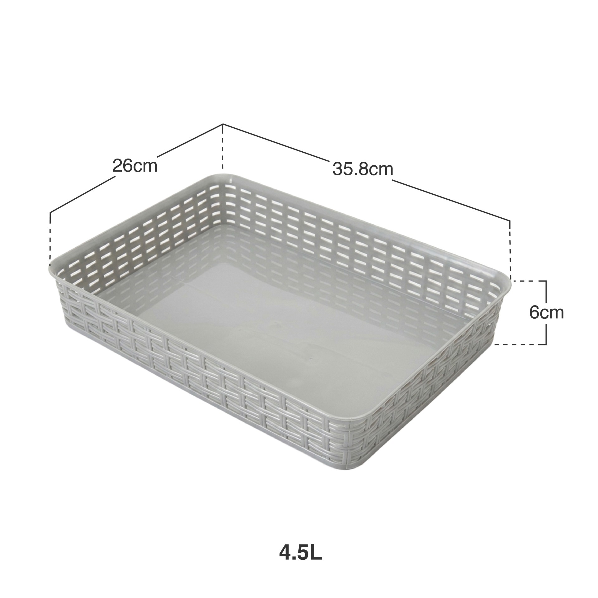 Cesto Multiusos Rattan 4.5l 35.8X26X6cm