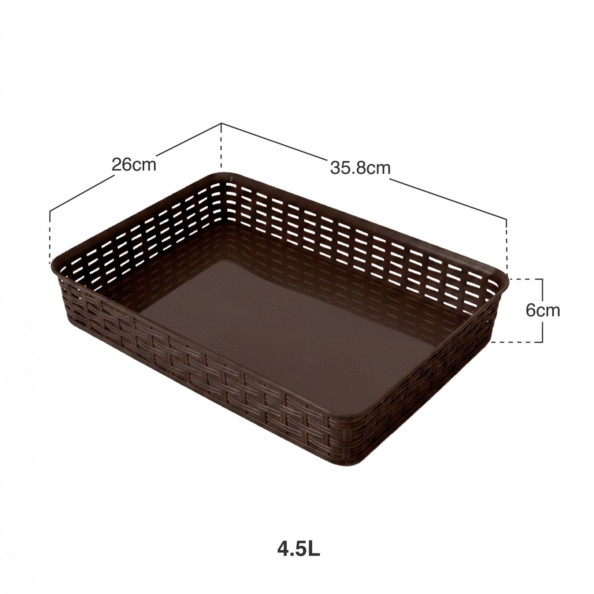Cesto Multiusos Rattan 4.5l 35.8X26X6cm