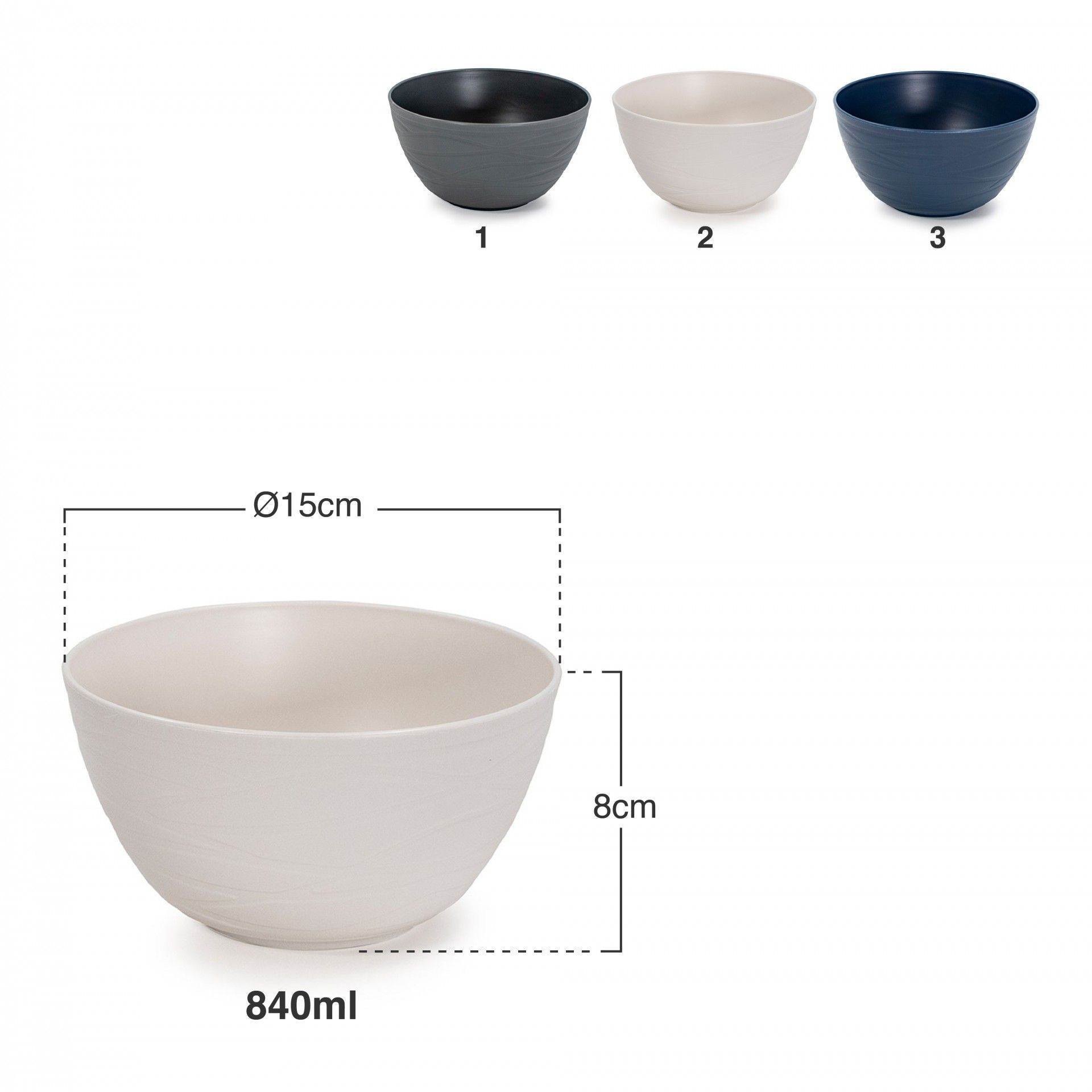 Tigela Plástica Nido 840ml Ø15X8cm