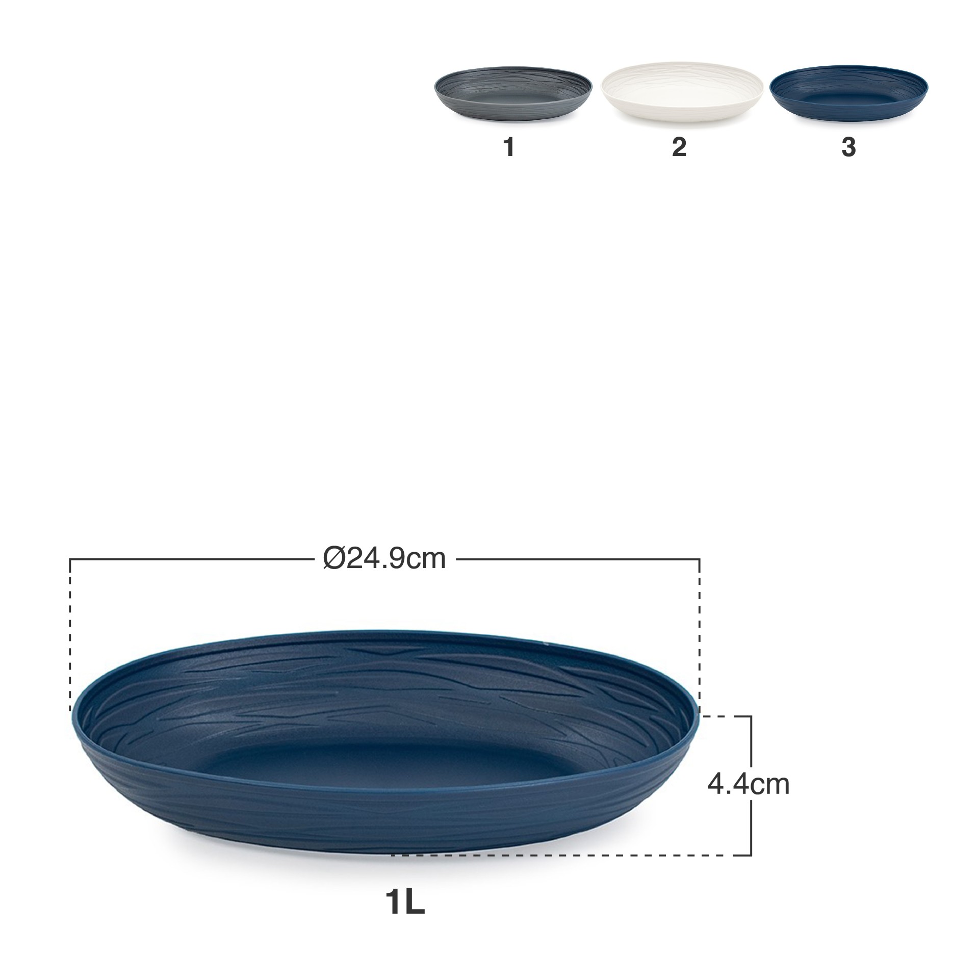 Travessa Plástica Oval Nido 1l 24.9X16.4X4.4cm