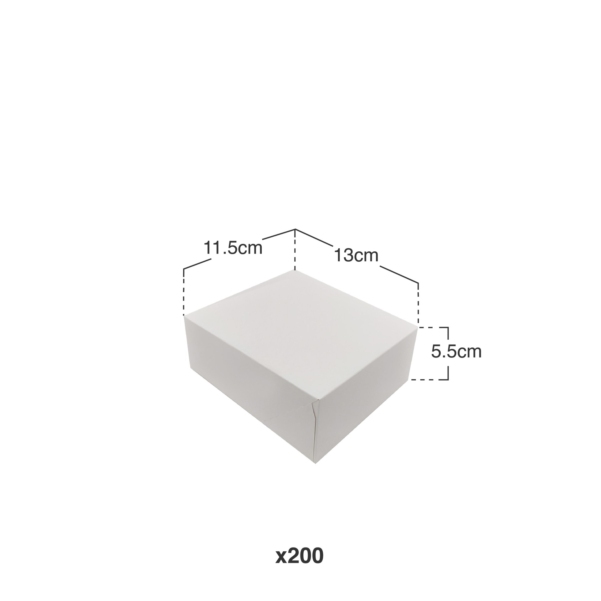 Caixa De Bolo Cartão Branco 13x11.5x5.5cm Pack 200
