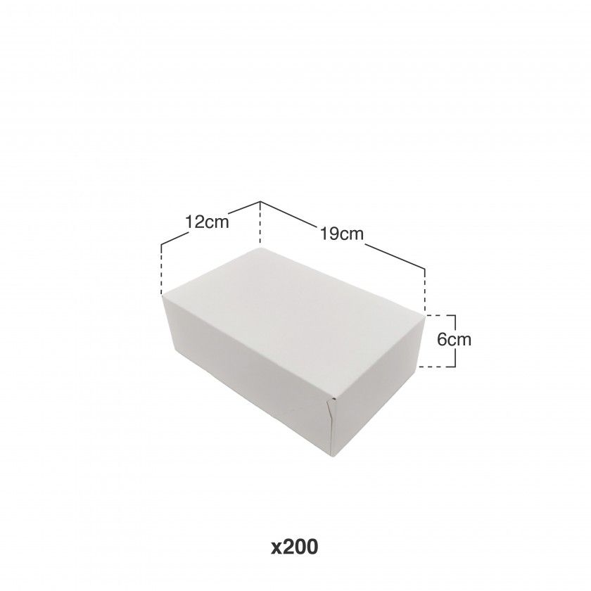 Caixa De Bolo Cartão Branco 19x12x6cm Pack 200 Caixa De Bolo Cartão Branco 19x12x6cm Pack 200