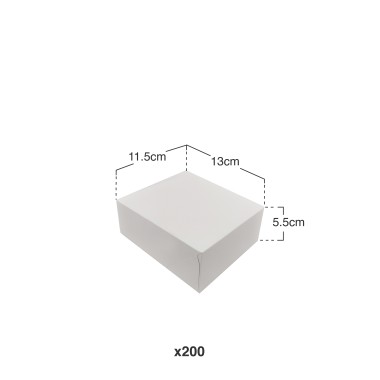 Caixa De Bolo Cartão Branco 13x11.5x5.5cm Pack 200