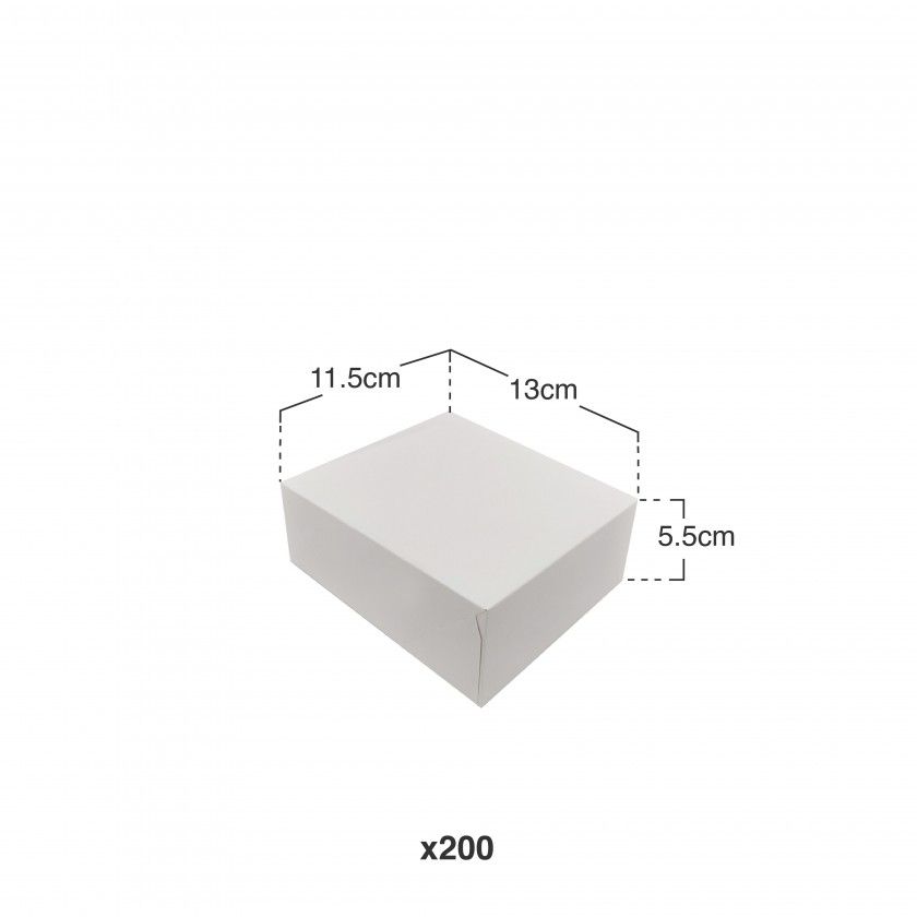 Caixa De Bolo Cart�o Branco 13x11.5x5.5cm Pack 200