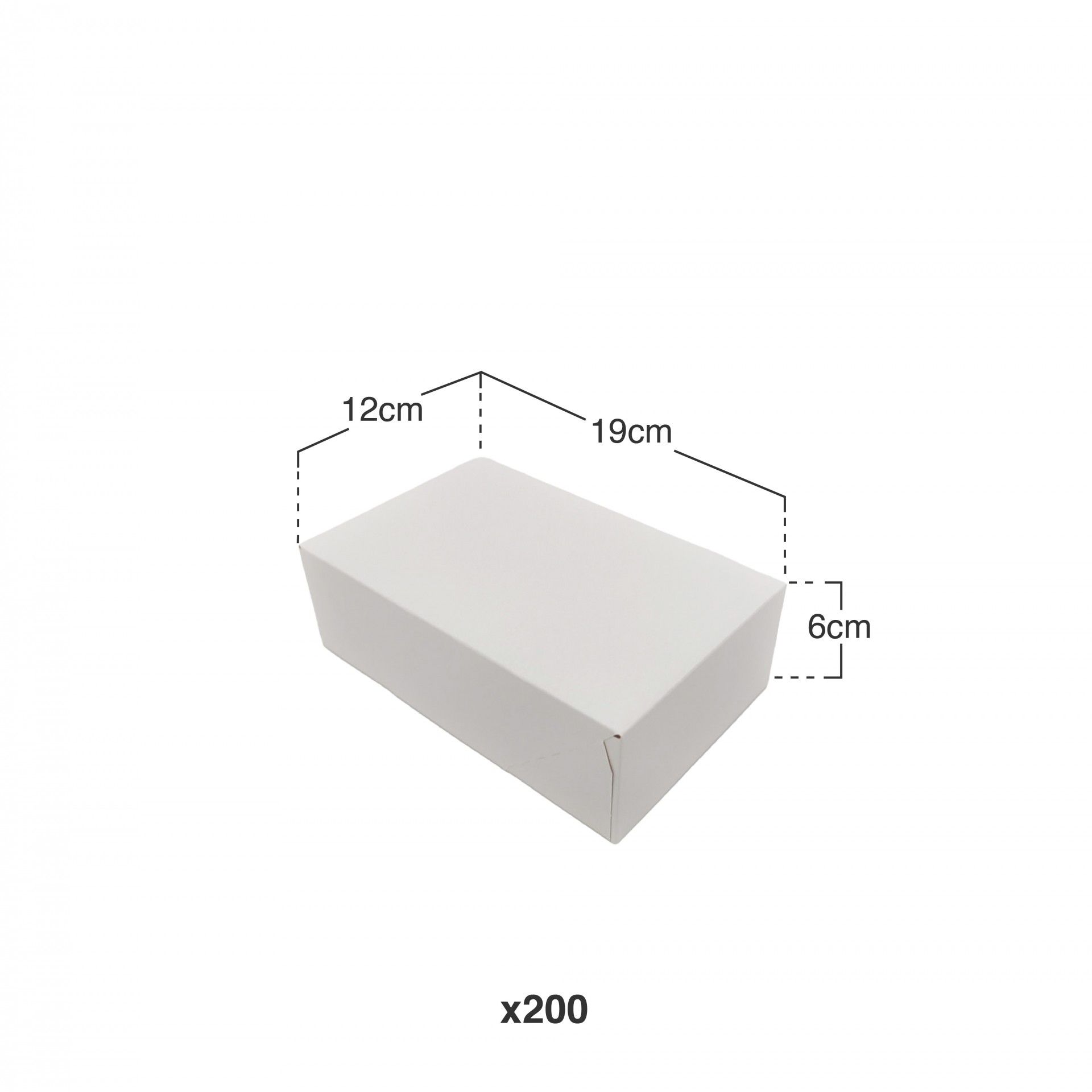 Caixa De Bolo Cartão Branco 19x12x6cm Pack 200