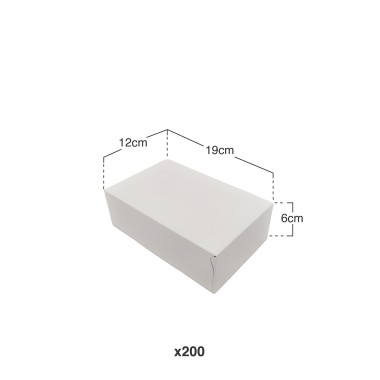 Caixa De Bolo Cart�o Branco 19x12x6cm Pack 200