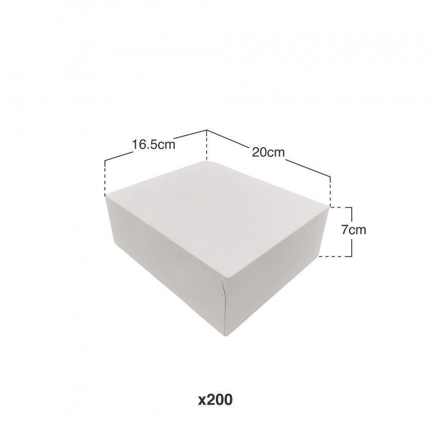 Caixa De Bolo Cartão Branco 20x16.5x7cm Pack 200 Caixa De Bolo Cartão Branco 20x16.5x7cm Pack 200