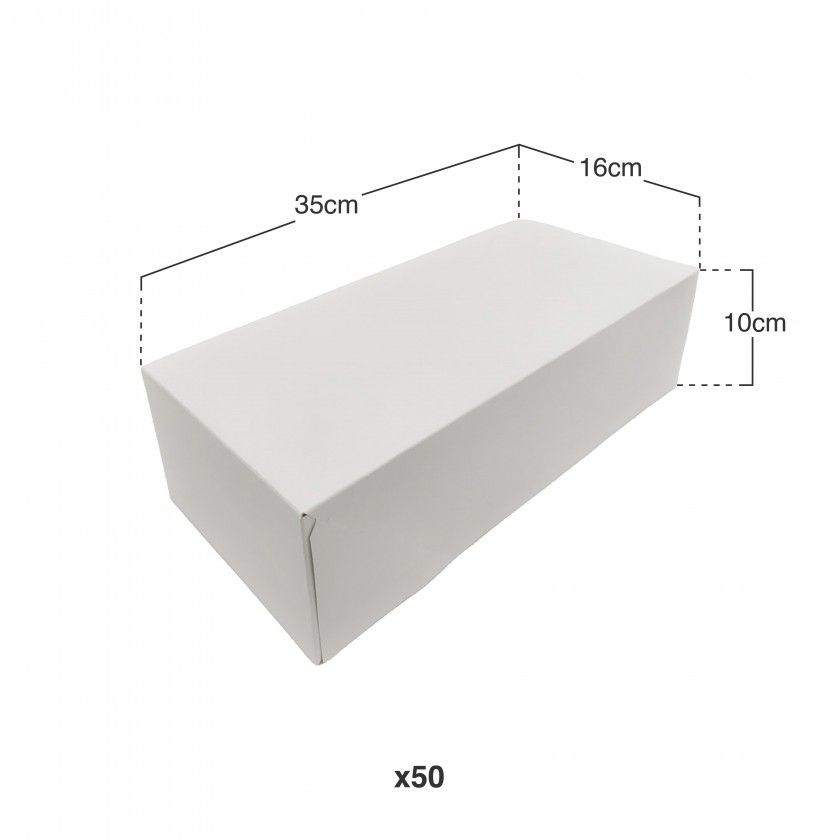 Caixa De Bolo Cartão Branco 35x16x10cm Pack 50 Caixa De Bolo Cartão Branco 35x16x10cm Pack 50