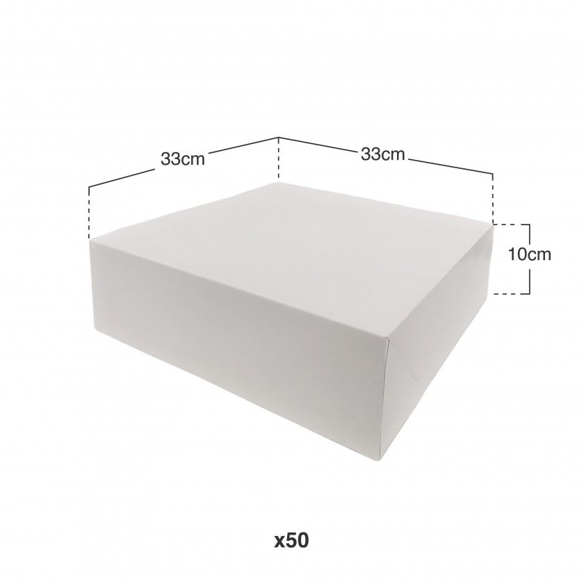 Caixa De Bolo Cartão Branco 33x33x10cm Pack 50 Caixa De Bolo Cartão Branco 33x33x10cm Pack 50