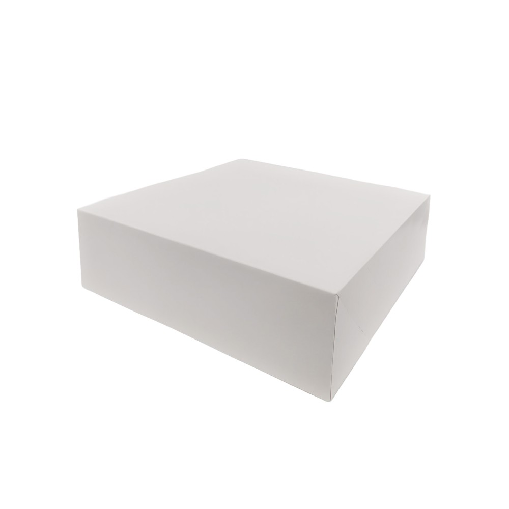 Caixa De Bolo Cartão Branco 33x33x10cm Pack 50