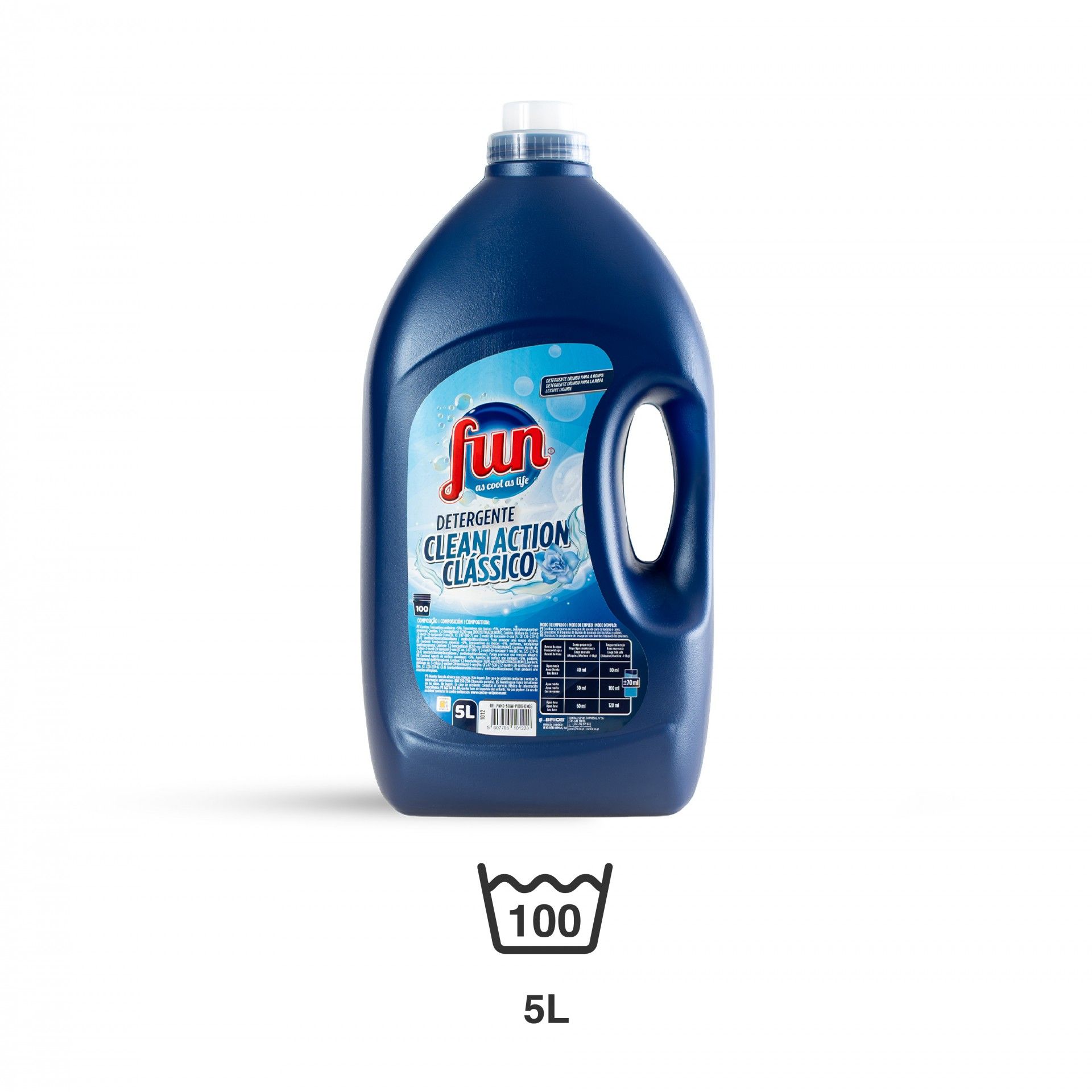 Detergente Roupa Fun Clean Action Clássico 5l
