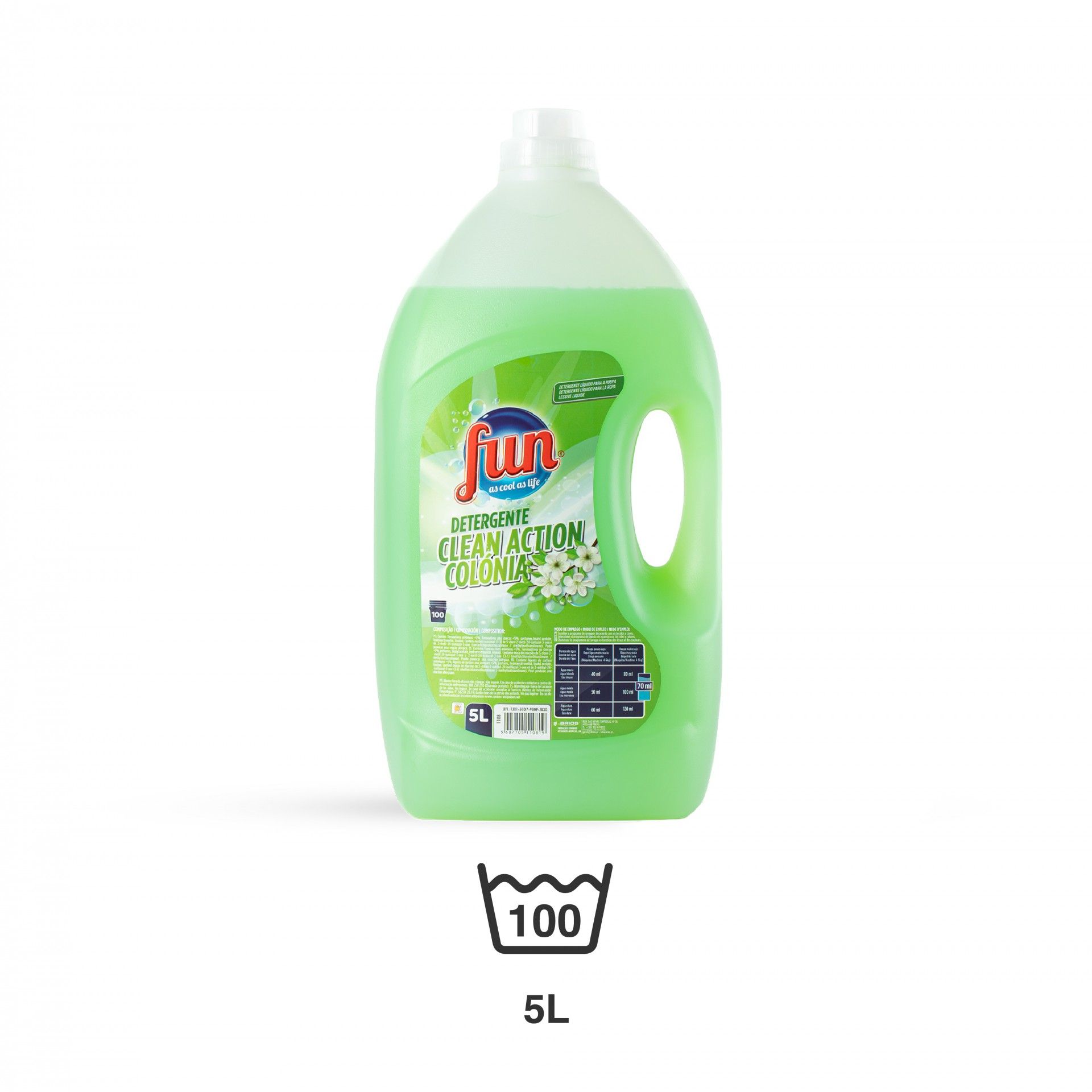 Detergente Roupa Fun Clean Action Colônia 5l
