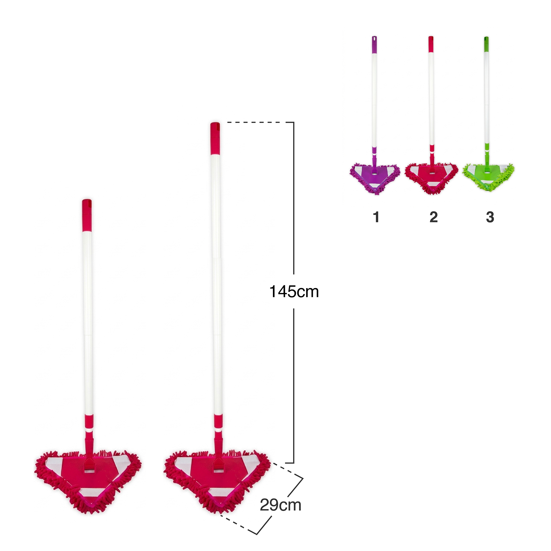 Mopa Franja Triangular com Cabo Extensível Flex 145cm