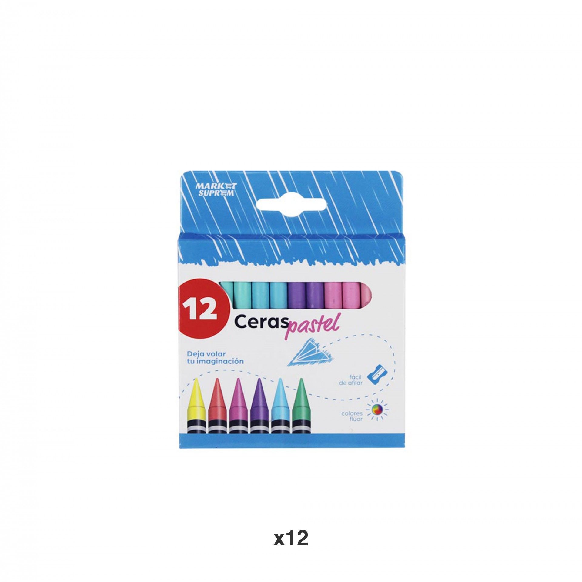 Lapís Cera Cores Pastel Pack 14