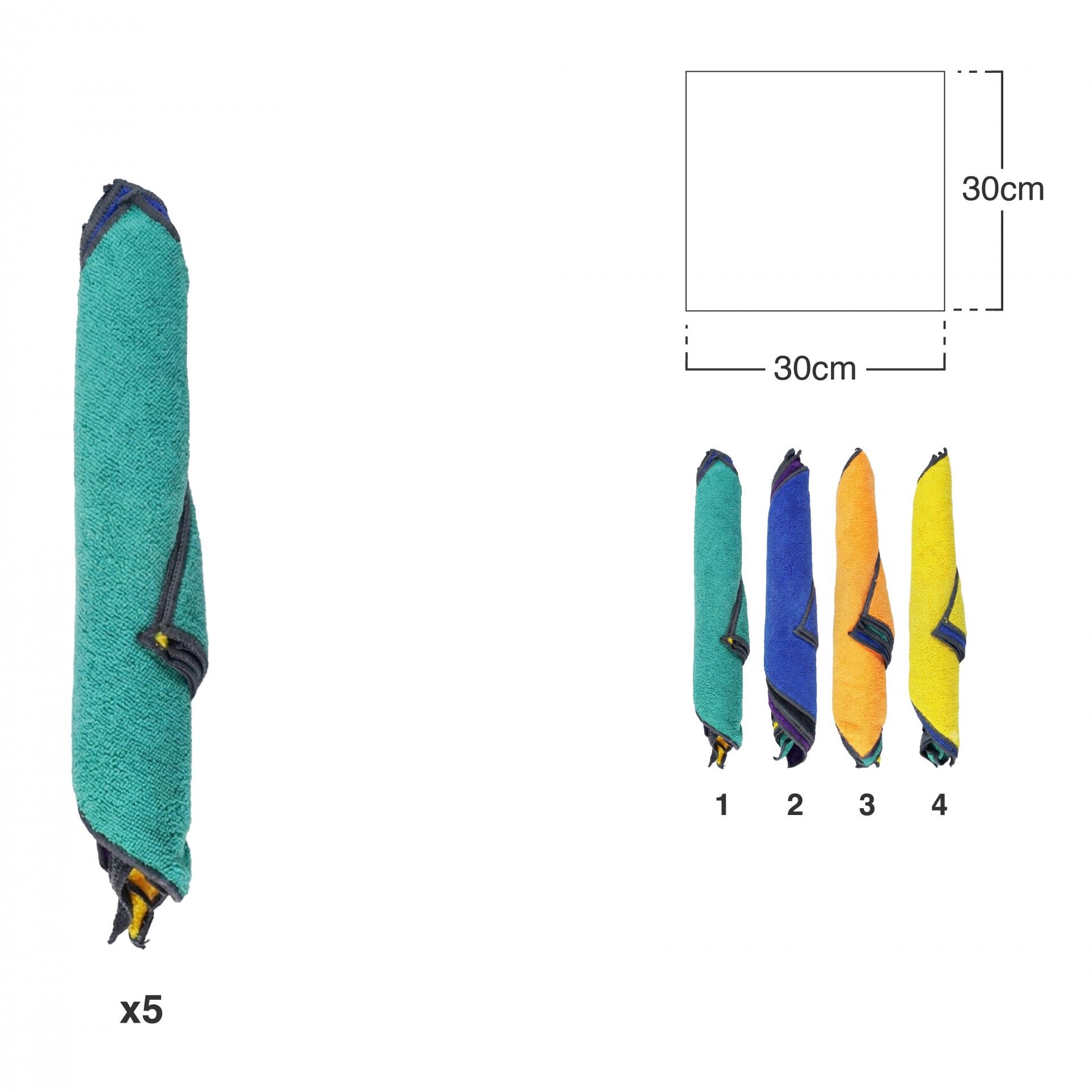 Pano Microfibra 30X30cm Pack 7