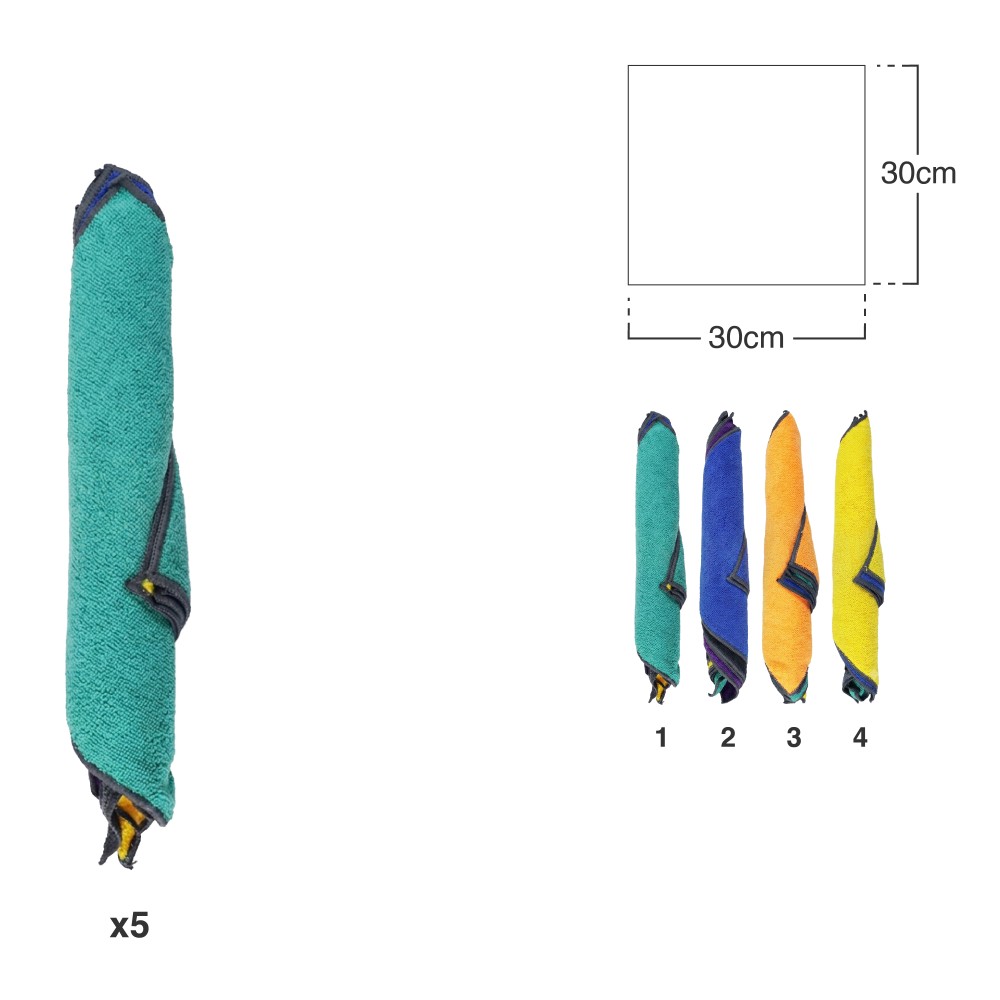 Pano Microfibra 30X30cm Pack 7