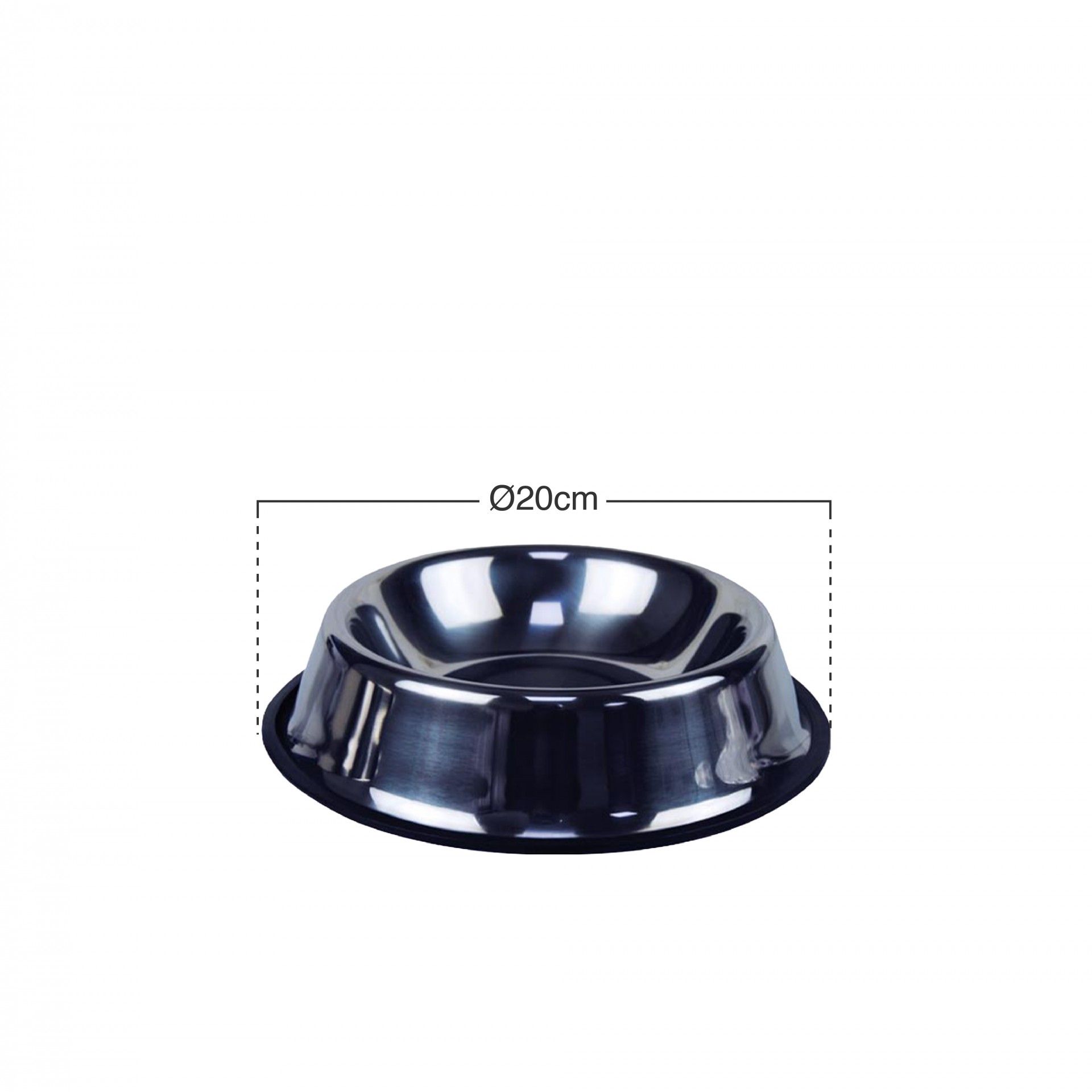 Comedouro Pet Inox Ø20cm