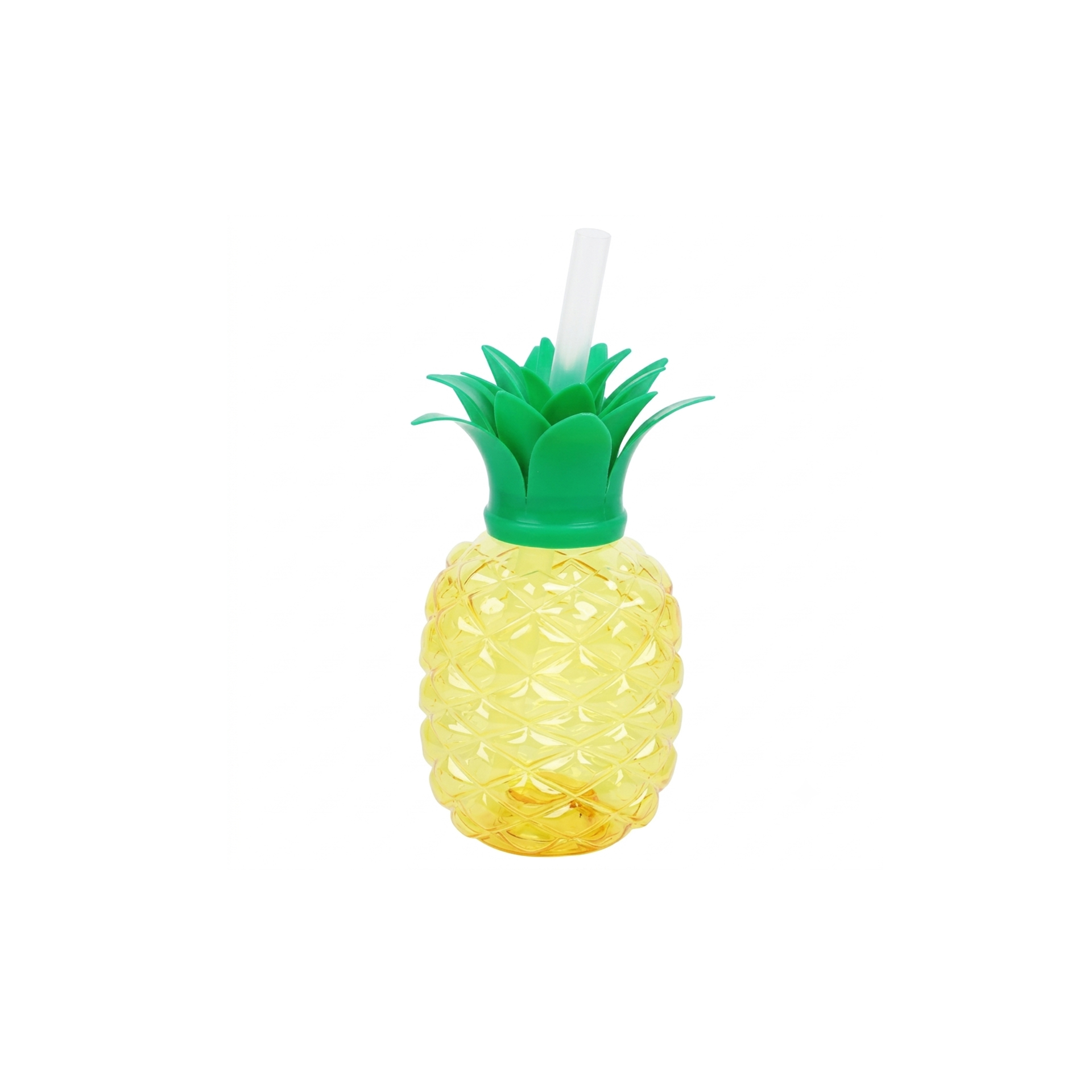Copo Plástico Ananás Com Palhinha 500ml