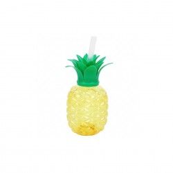 Copo Plástico Ananás Com Palhinha 500ml Copo Plástico Ananás Com Palhinha 500ml