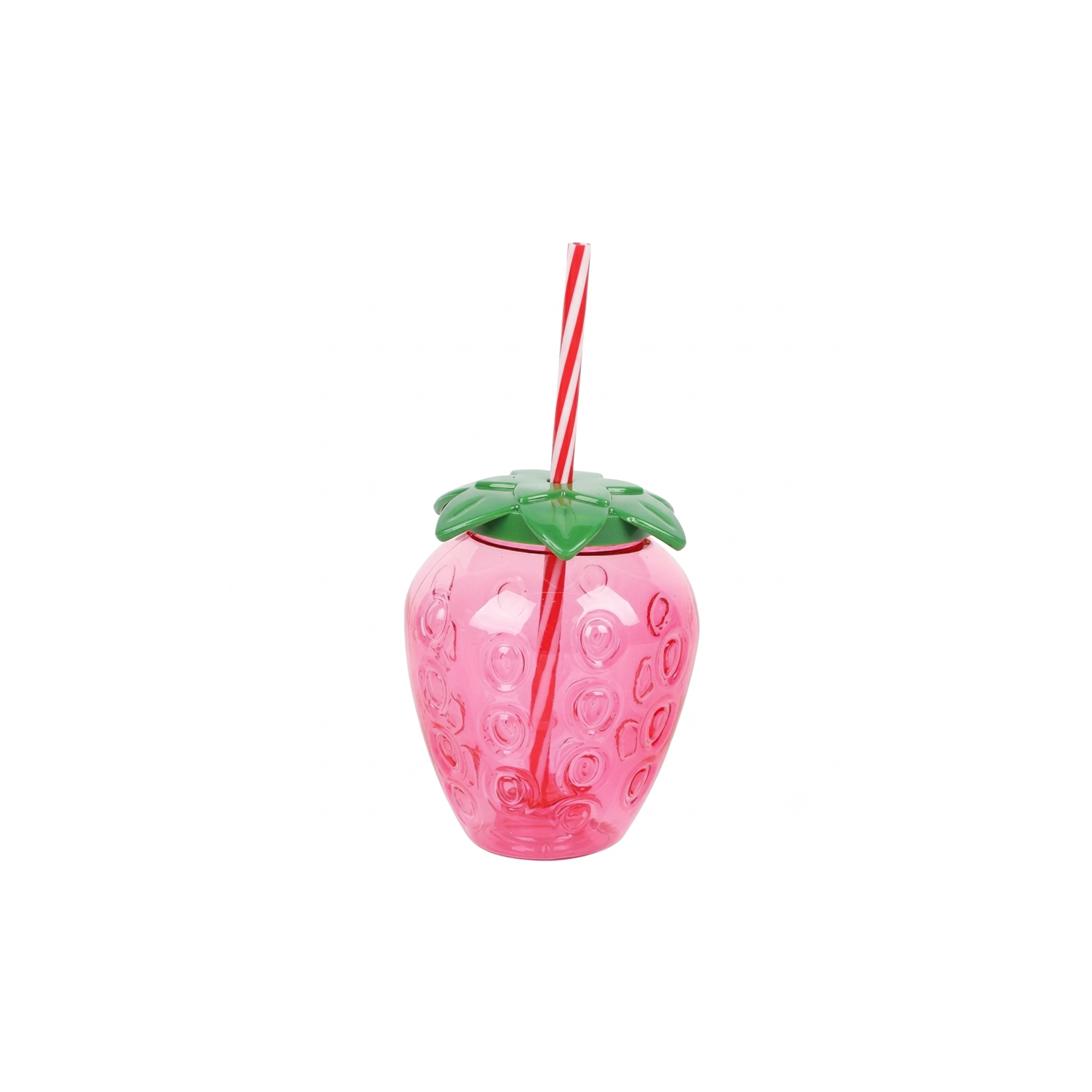 Copo Plástico Morango Com Palhinha 500ml