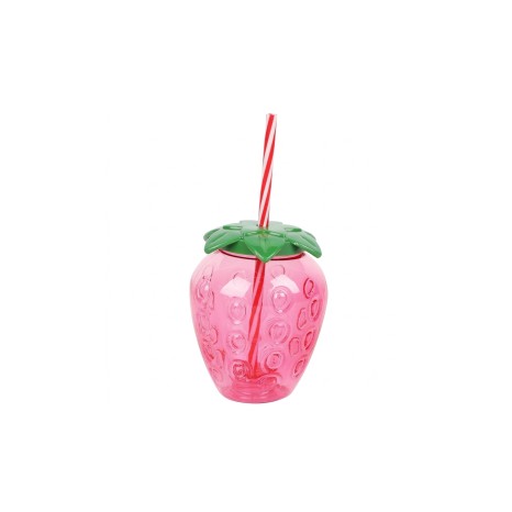 Copo Plástico Morango Com Palhinha 500ml - Image product