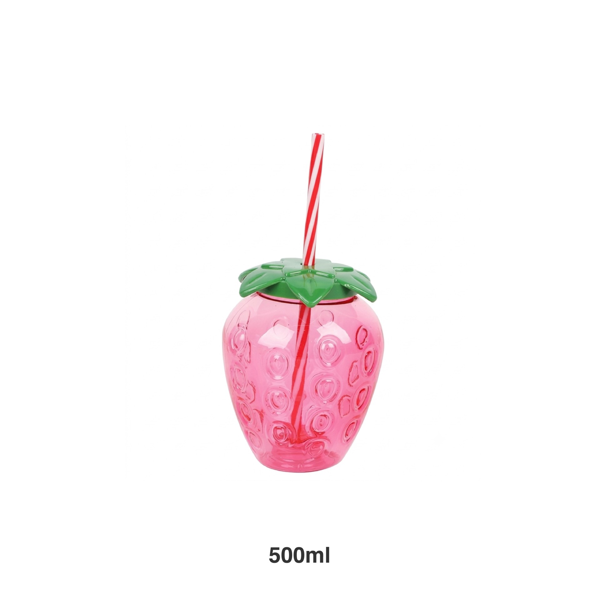 Copo Plástico Morango Com Palhinha 500ml