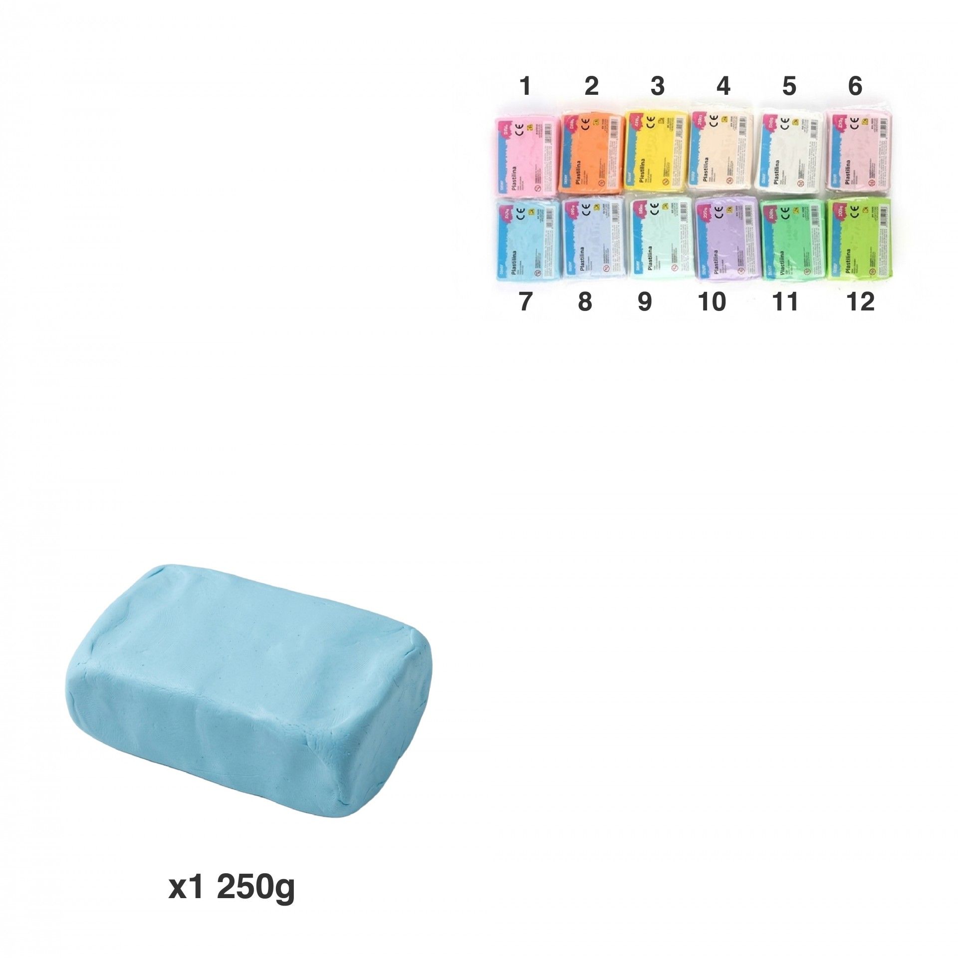 Plasticina Bloco Cores Pastel 250Gr
