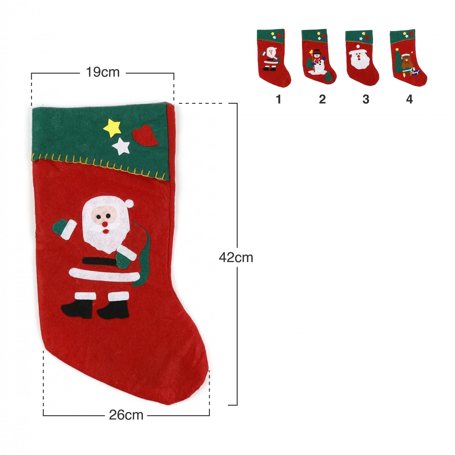 Meia De Natal 19X26X42cm