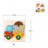 Puzzle Ve�culos Madeira 4Unid 15X15cm