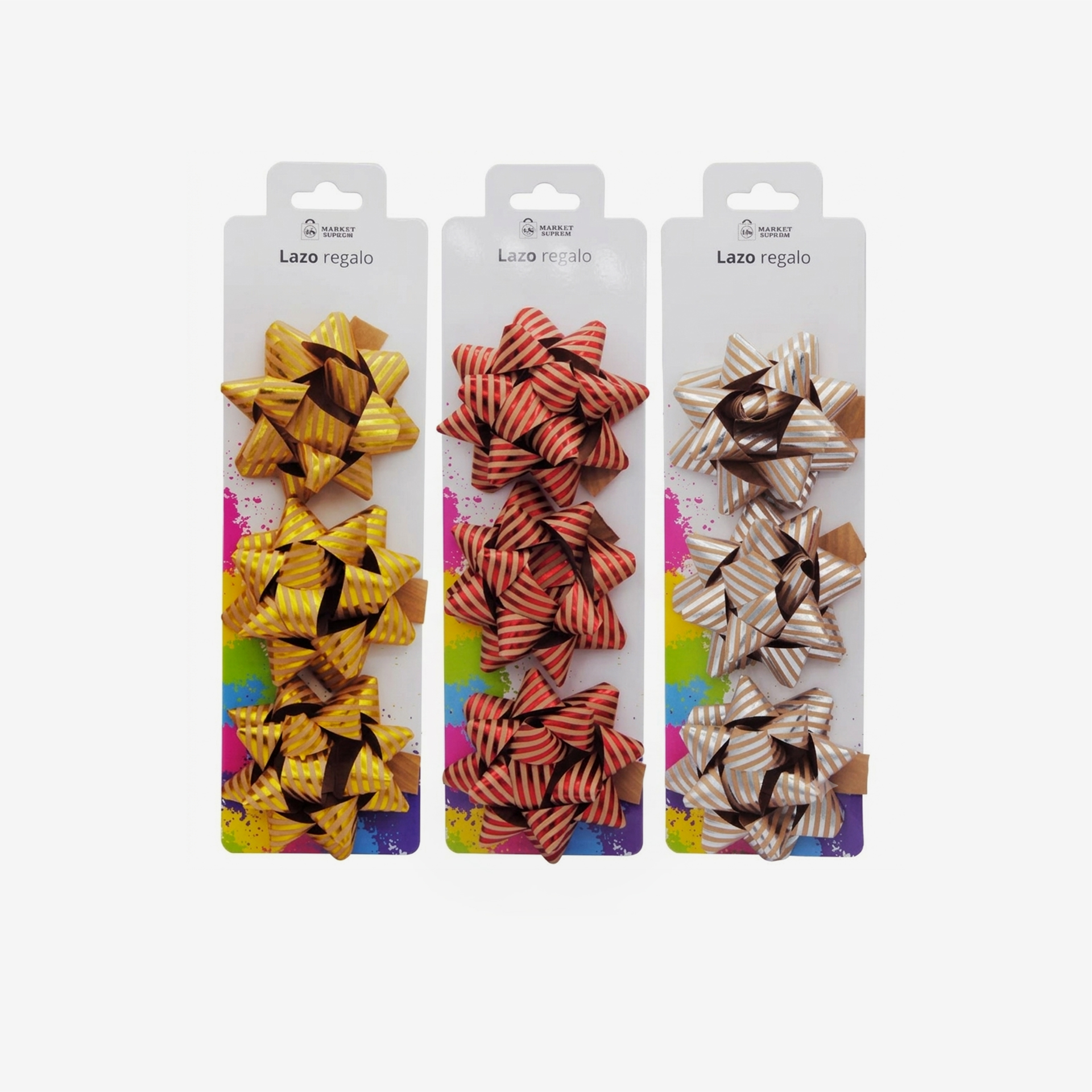 Laço De Presente Kraft 6cm Pack 3