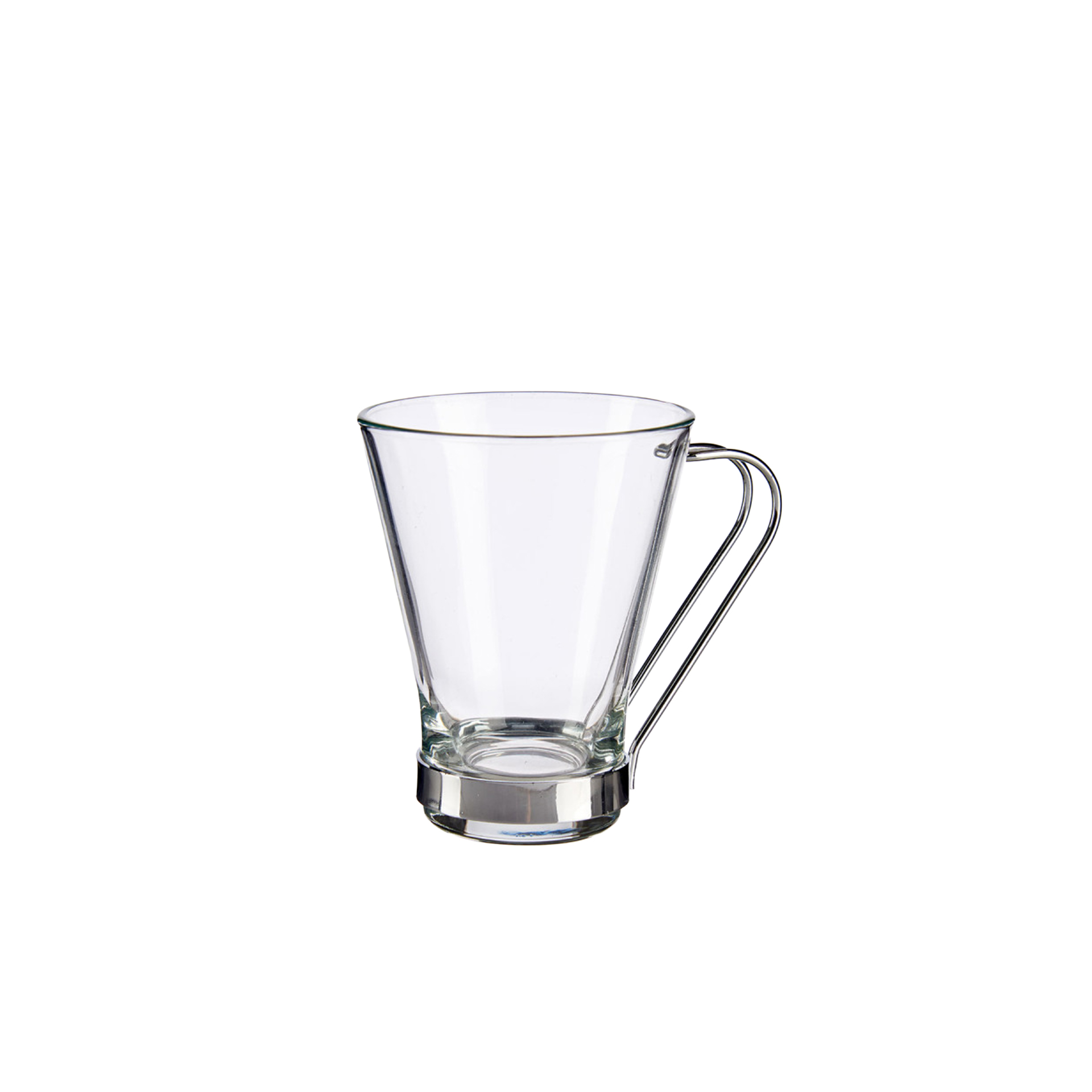 Chávena Vidro Asa Metal 200ml Pack 6