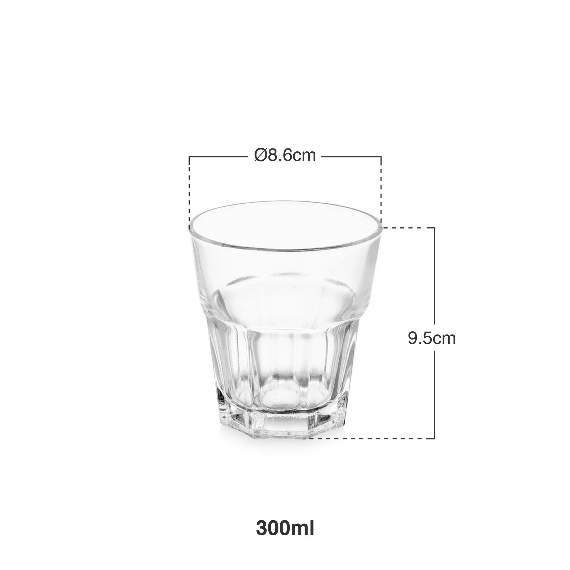 Copo Vidro Baixo Transparente 300ml