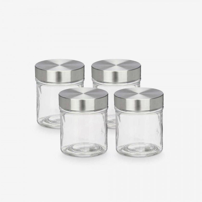 Frasco Redondo Com Tampa A�o 300ml Pack 4