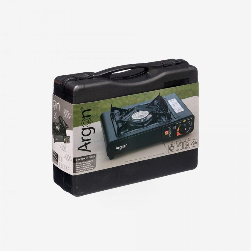 Fogão Gás Portatil 1 Boca Preto 28.5 x 34 x 12 cm Fogão Gás Portatil 1 Boca Preto 28.5 x 34 x 12 cm