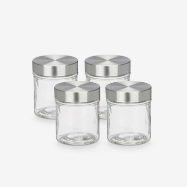 Frasco Redondo Com Tampa A�o 300ml Pack 4