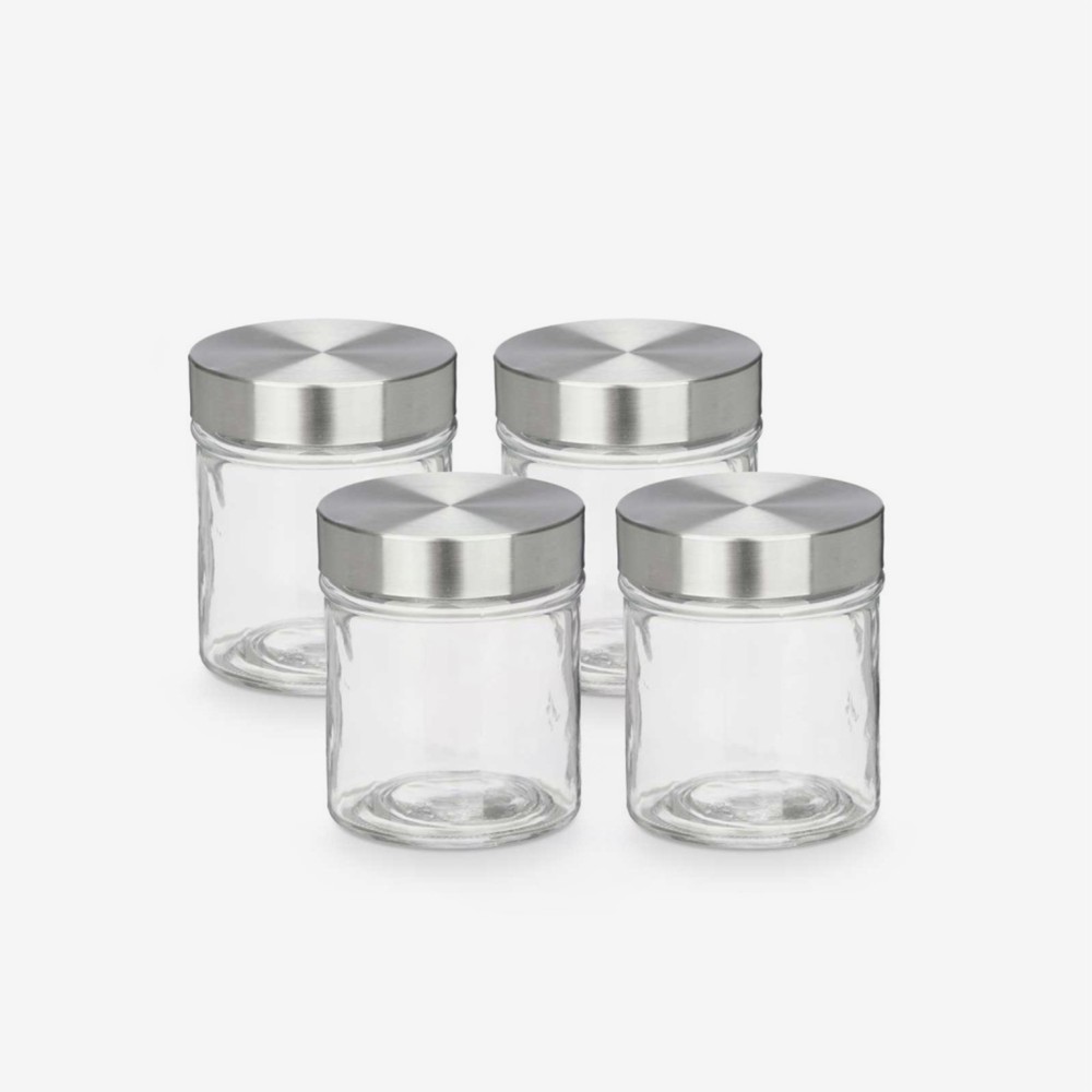 Frasco Redondo Com Tampa A�o 300ml Pack 4