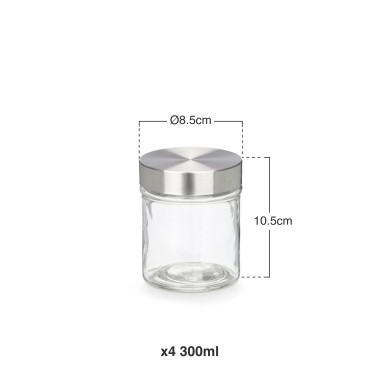 Frasco Redondo Com Tampa A�o 300ml Pack 4