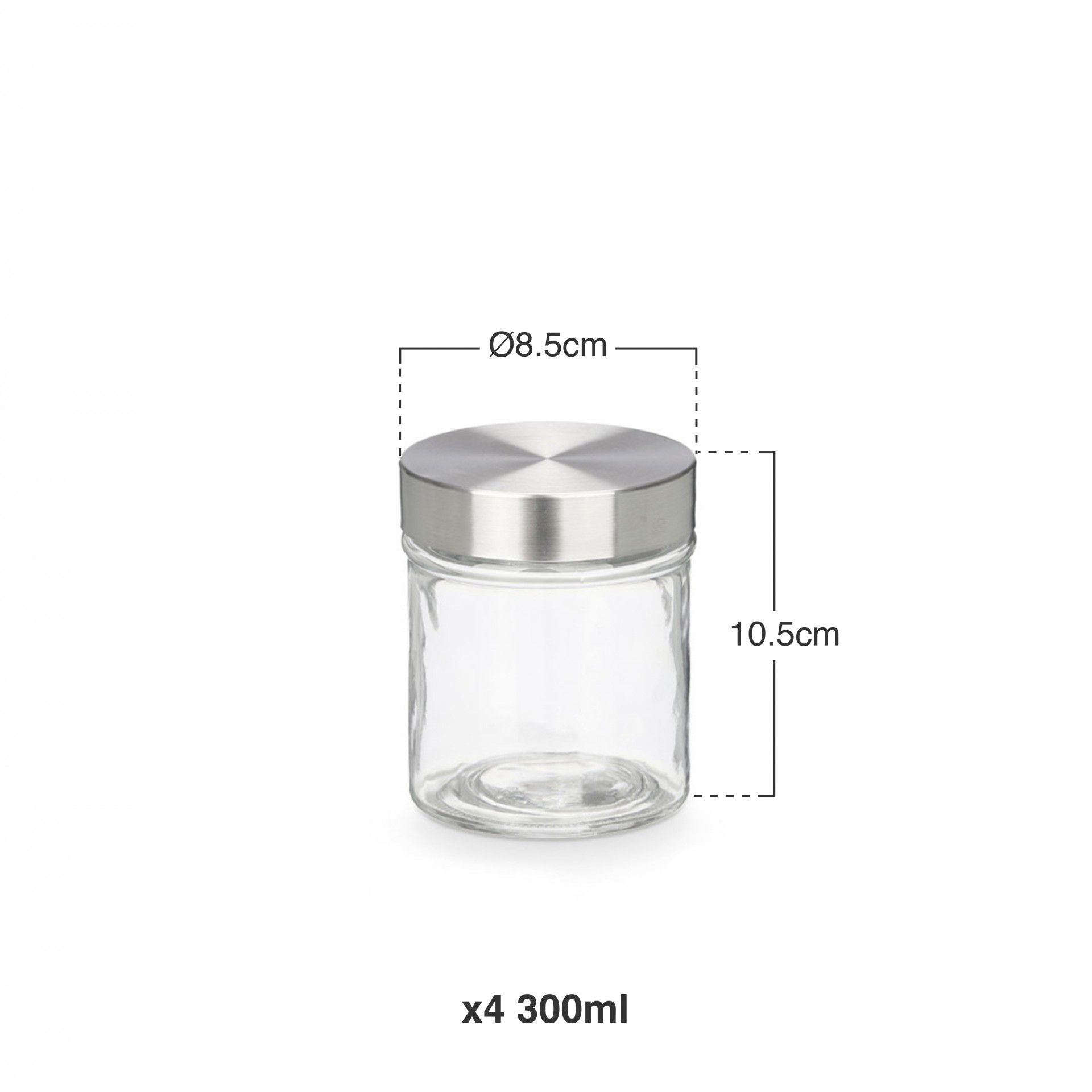 Frasco Redondo Com Tampa Aço 300ml Pack 4