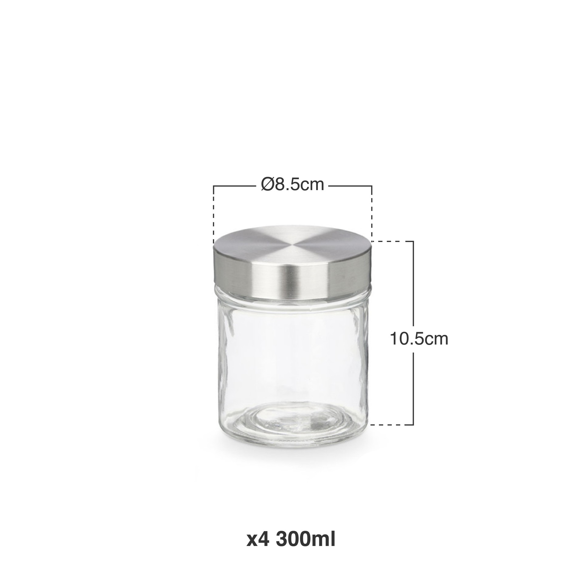 Frasco Redondo Com Tampa Aço 300ml Pack 4