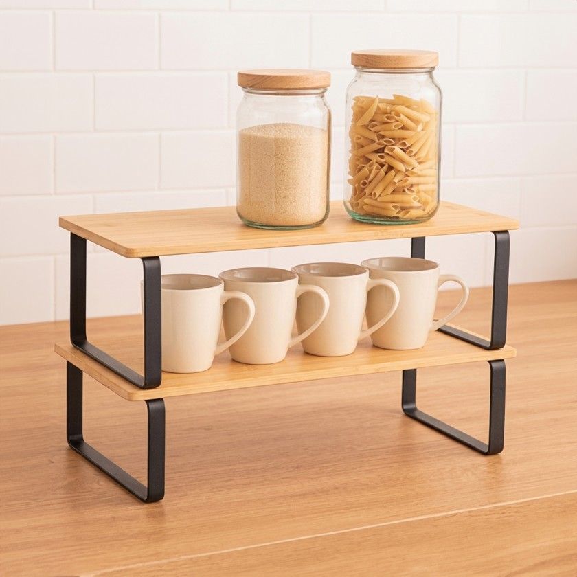 Prateleira Bambu Com Pernas 40X19cm Pack 2 Prateleira Bambu Com Pernas 40X19cm Pack 2